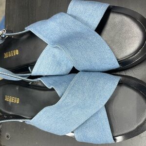 Anthropologie Maeve Denim Blue Sandals